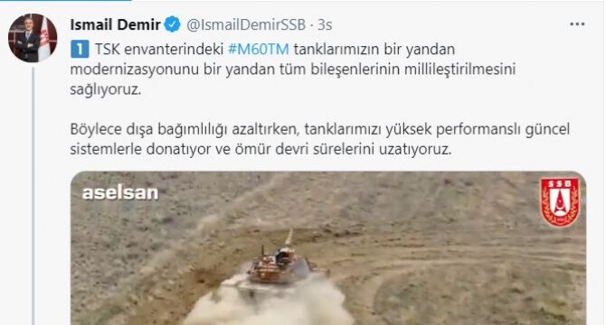 Türkiyə şirkəti hərəkətdə olan tank üzərindən atəş sistemini sınaqdan çıxarıb