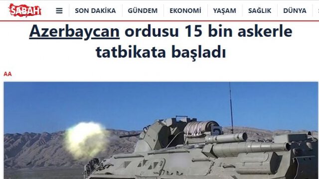 Türkiyə mediası Azərbaycan Ordusunun hərbi təlimlərini geniş işıqlandırır