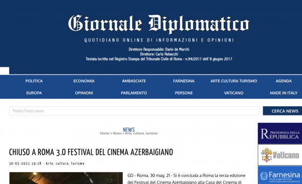 İtaliyada keçirilən üçüncü Azərbaycan Film Festivalı uğurla başa çatıb