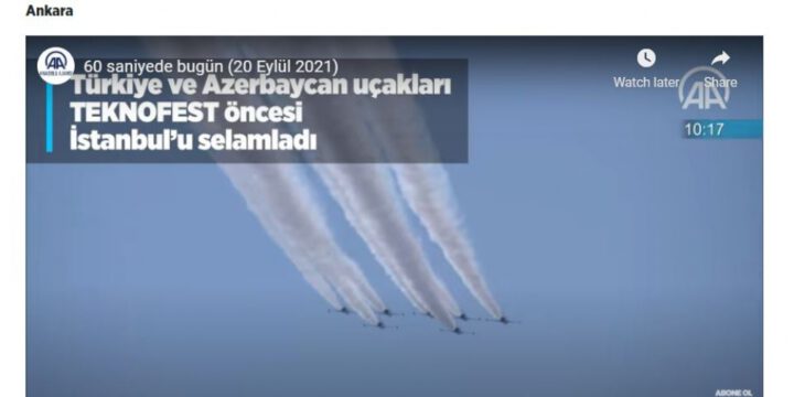 Anadolu Agentliyi: Türkiyə və Azərbaycan təyyarələri Texnofestdən əvvəl İstanbulu salamladılar