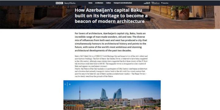 “BBC News”: Zəngin mədəni irsə malik olan Bakı şəhəri müasir memarlıq mayakına çevrilib