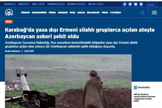 Türkiyə mediası Azərbaycan ərazisindəki qanunsuz erməni silahlı dəstələrinin növbəti silahlı təxribatından yazıb