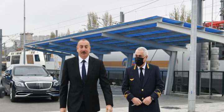 Prezident İlham Əliyev yeni Biləcəri lokomotiv deposunun açılışında iştirak edib