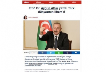 Türkiyənin “Sabah” qəzeti: Türk dünyasının İlhamı!