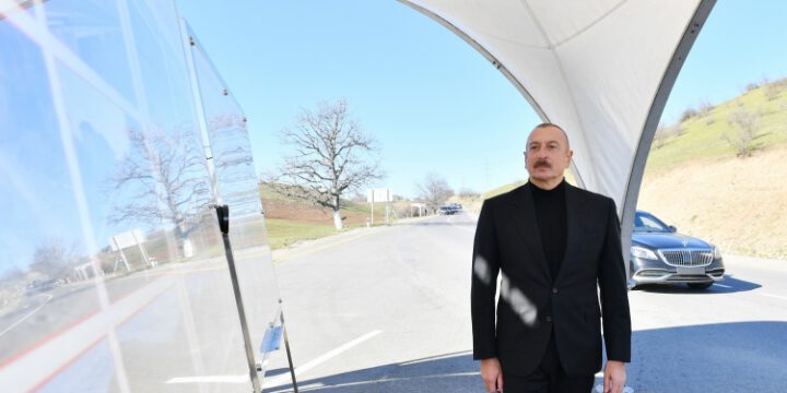 Prezident İlham Əliyev Quba-Qonaqkənd avtomobil yolunun açılışını edib