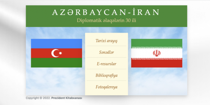 Prezident Kitabxanasında “Azərbaycan-İran diplomatik əlaqələrin 30 ili” adlı elektron resurs istifadəyə verilib