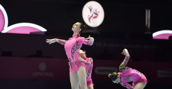 Azərbaycanın qadın qrupu Bakıda keçirilən akrobatika gimnastikası üzrə dünya yaş qrupları yarışlarında qızıl medal qazanıb