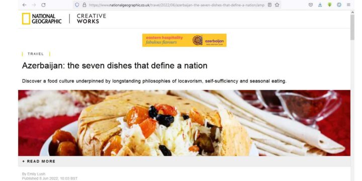 “National Geographic” jurnalı Azərbaycanın milli mətbəxi barədə reportaj hazırlayıb