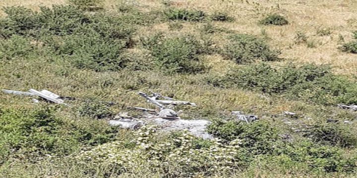 Tuğ kəndində aşkarlanan Ermənistana məxsus helikopterin qalıqları