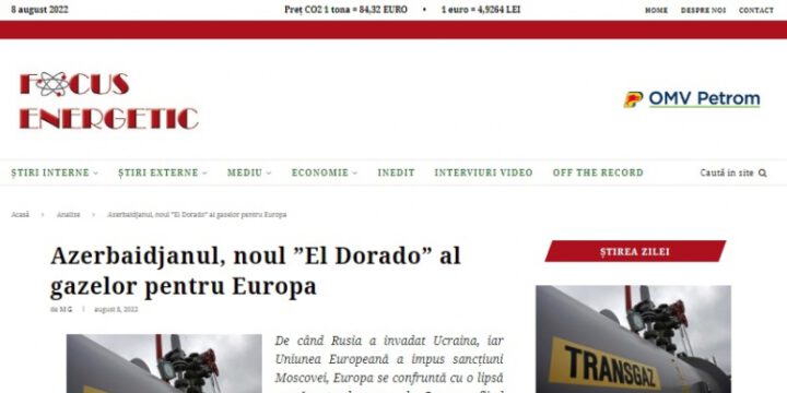 Rumıniya mətbuatı Azərbaycanın Avropanın etibarlı qaz təchizatçısı kimi rolundan yazıb