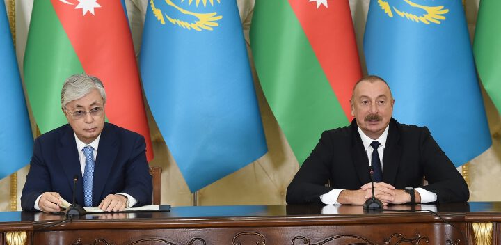 Azərbaycan və Qazaxıstan prezidentləri mətbuata bəyanatlarla çıxış ediblər