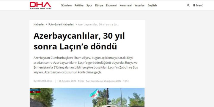 DHA: Azərbaycanlılar 30 il sonra Laçına qayıtdı