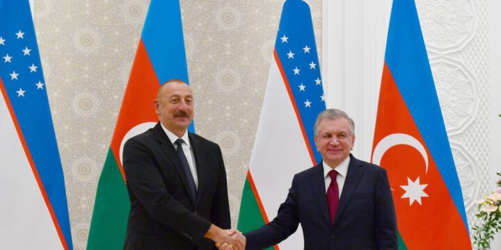 Səmərqənddə Azərbaycan Prezidenti İlham Əliyevin Özbəkistan Prezidenti Şavkat Mirziyoyev ilə görüşü olub