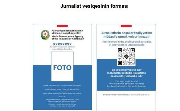 Jurnalist vəsiqəsinin forması təsdiqlənib