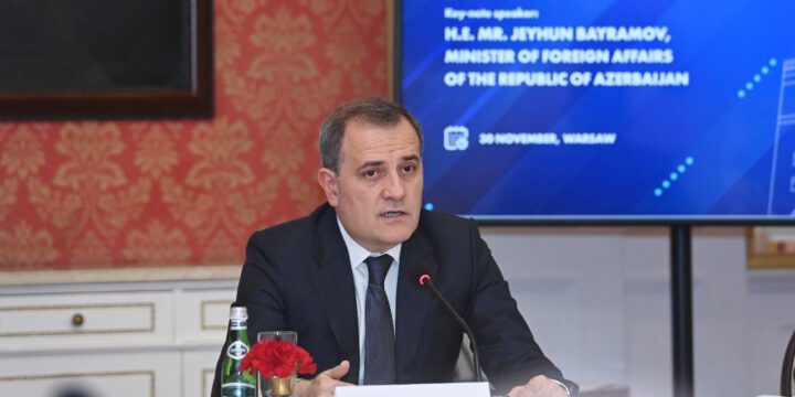 Ceyhun Bayramov Polşada keçirilən konfransda iştirak edir