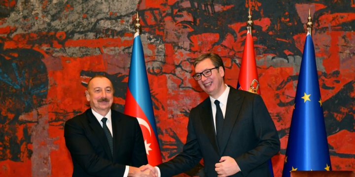 Belqradda Azərbaycan Prezidenti İlham Əliyevin Serbiya Prezidenti Aleksandar Vuçiç ilə təkbətək görüşü olub