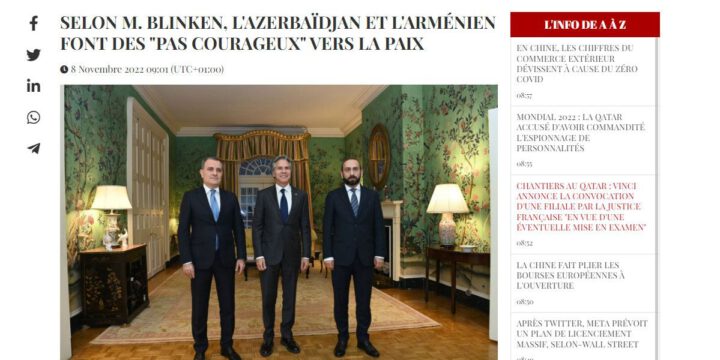 Fransa mətbuatı: Azərbaycan tərəfi Ermənistanı sülh prosesini pozacaq hərəkətlərdən çəkinməyə çağırıb