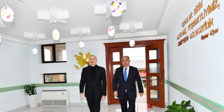 Heydər Əliyev Fondunun təşəbbüsü ilə Oğuzda inşa edilmiş körpələr evi-uşaq bağçası istifadəyə verilib 