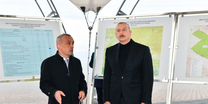 “Şəki-Oğuz” Aqroparkının torpaq sahəsini suvarma suyu ilə təmin edən qurğular işə salınıb 