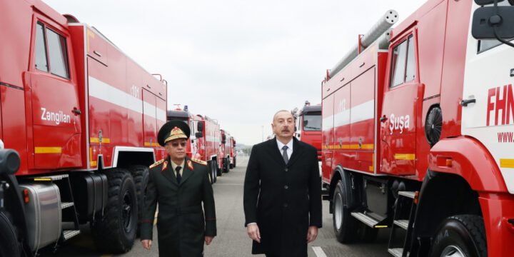 President Ilham Aliyev viewed newly purchased special purpose equipment and ambulances
