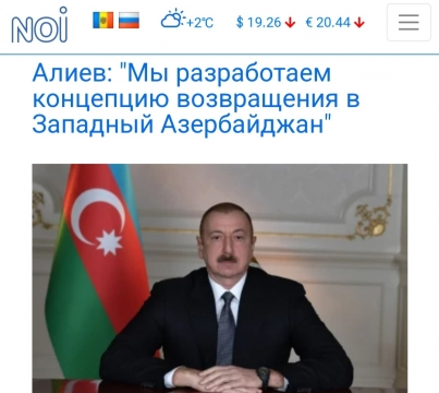 Moldova KİV-ləri Qərbi Azərbaycana Qayıdış Konsepsiyasından yazıb