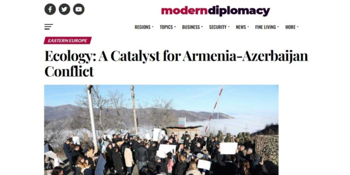 “Modern Diplomacy” nəşrində azərbaycanlı ekofəalların etiraz aksiyasına dair məqalə yayımlanıb