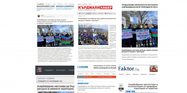 Şuşa-Laçın yolunda davam edən etiraz aksiyası Bolqarıstan mətbuatında geniş işıqlandırılıb