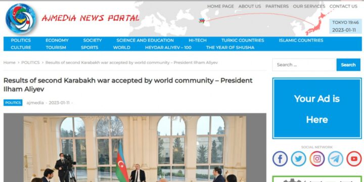 Yaponiya portalı Azərbaycan Prezidentinin yerli telekanallara müsahibəsinin əsas məqamlarını işıqlandırıb