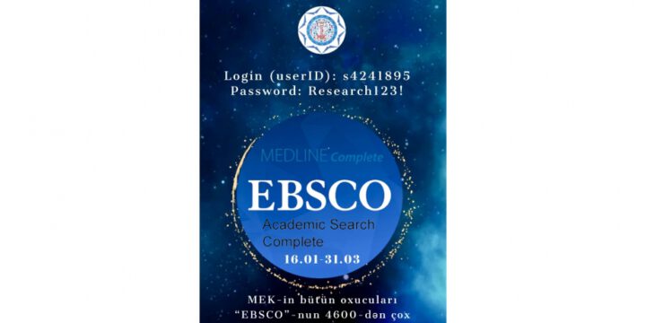 MEK-in oxucuları “EBSCO” məlumat bazasından yararlana biləcəklər