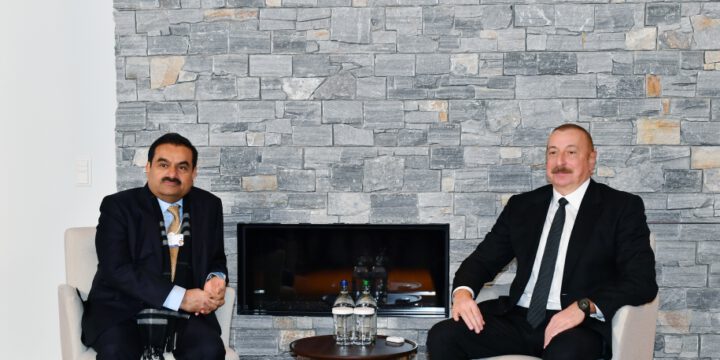 President Ilham Aliyev met with Founder and Chairman of Adani Group in Davos