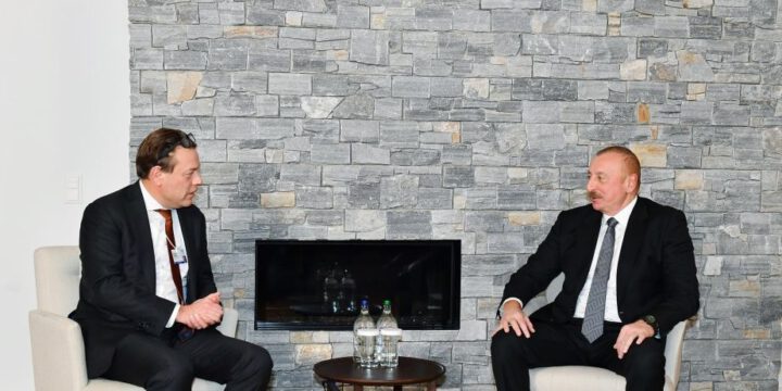 Prezident İlham Əliyev İsveçrəyə səfər edib, “Damen Shipyards Group” şirkətinin icraçı direktoru və səhmdarı ilə görüşüb
