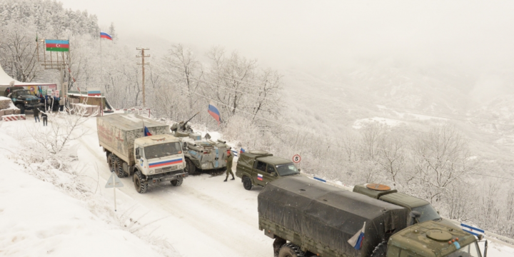 Seven more vehicles belonging to Russian peacekeepers passed freely through protest area on Lachin-Khankandi road