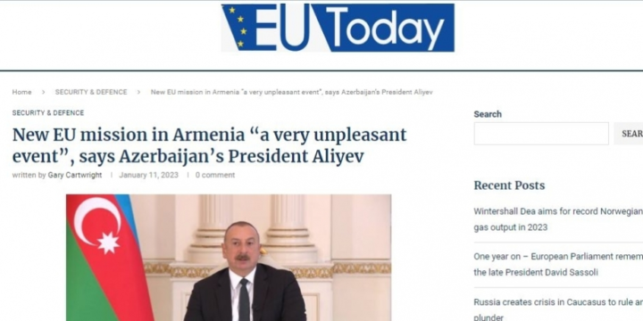 Aİ nəşri Azərbaycan Prezidentinin müsahibəsindən sitatlar yayıb