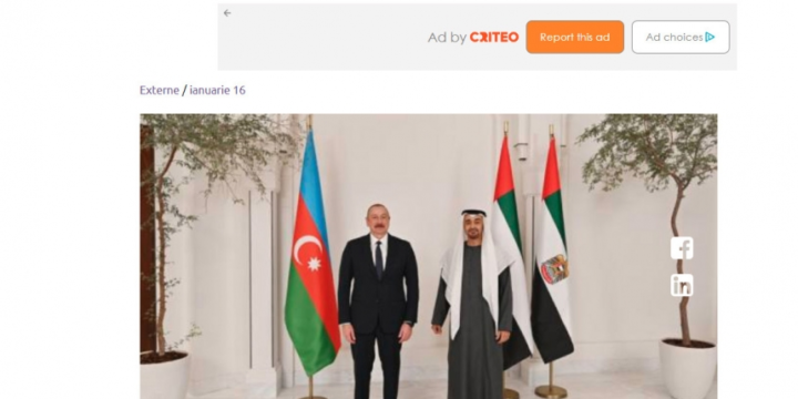 Moldovan media outlets highlight President Ilham Aliyev’s remarks at Abu Dhabi Sustainability Week