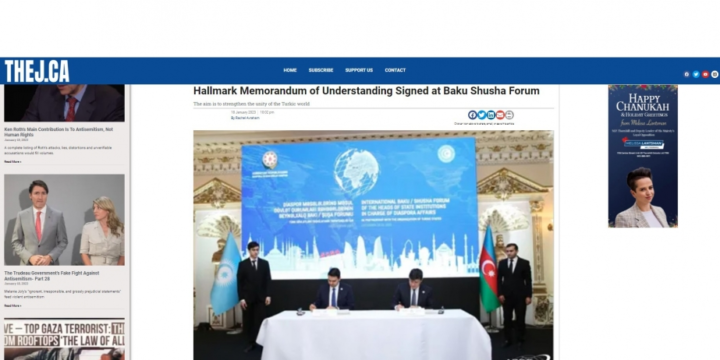 Kanada mətbuatı: Türk birliyinin atəşi Şuşada alovlanıb