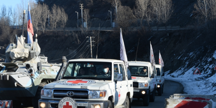 Seven ICRC vehicles passed freely through protest area