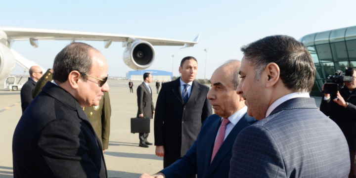 Egyptian President Abdel Fattah El-Sisi arrives in Azerbaijan