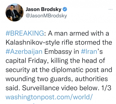 Amerikalı ekspert Azərbaycanın İrandakı səfirliyindəki kameralardan götürülən kadrlara diqqəti çəkib