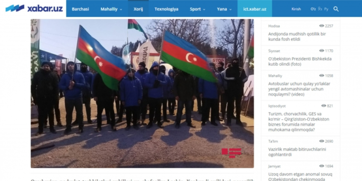 Özbəkistan mətbuatı Laçın-Xankəndi yolunda azərbaycanlı ekofəalların keçirdiyi etiraz aksiyasına geniş yer verib