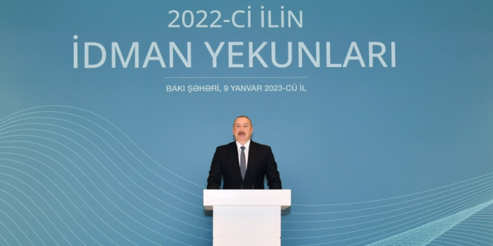 Prezident İlham Əliyev ötən ilin idman yekunlarına həsr olunmuş mərasimdə iştirak edib