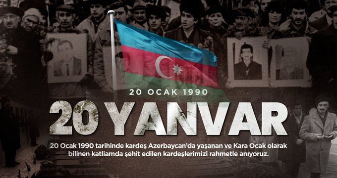 Türkiyə Milli Müdafiə Nazirliyi 20 Yanvar Ümumxalq Hüznü Günü ilə bağlı paylaşım edib