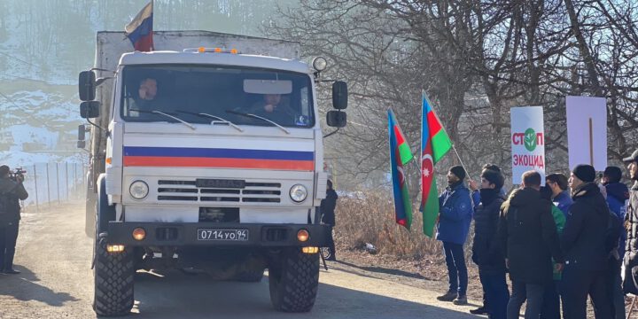 Sülhməramlılara aid 2 minik və 10 yük maşını Xankəndidən Laçın istiqamətinə keçid edib