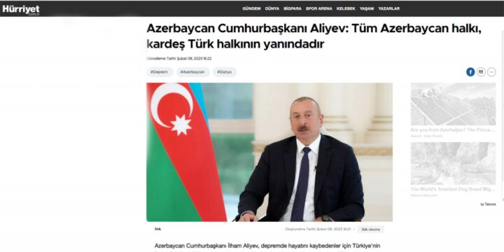 Türkiyə mediası Azərbaycanın qardaş dəstəyindən yazmağa davam edir