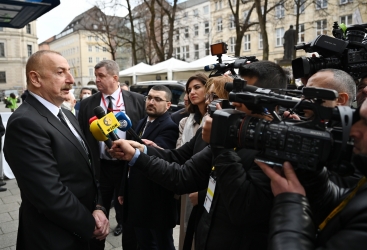 President Ilham Aliyev was interviewed by TV channels in Munich