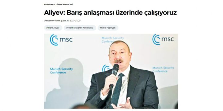 “Hürriyet” qəzeti Azərbaycan Prezidentinin Münxen Konfransındakı çıxışından yazıb