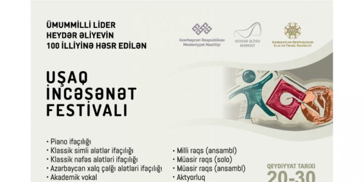 Birinci Uşaq İncəsənət Festivalı: 5 gündə 280-dən çox iştirakçı qeydiyyatdan keçib