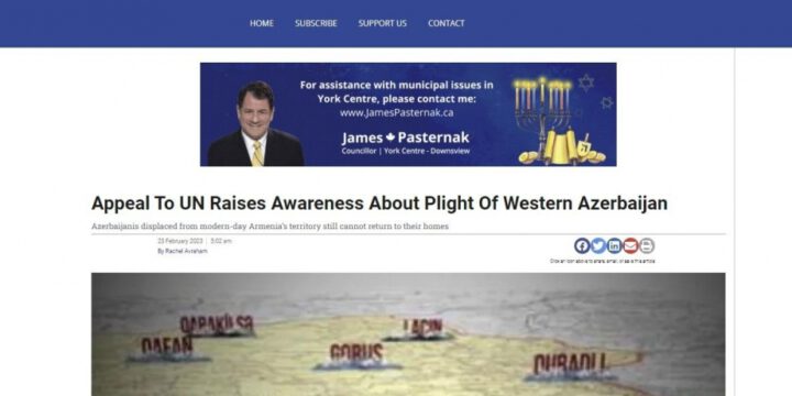 Kanada mətbuatı Qərbi Azərbaycandan yazıb