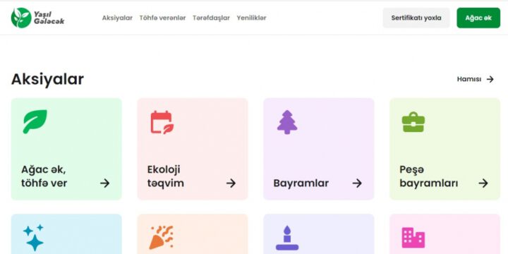 “Yaşıl gələcək” platforması vasitəsilə hər kəs ağac əkməklə təbiətə töhfə verə bilər