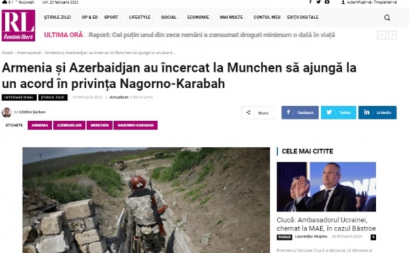 Rumıniya KİV-ləri Prezident İlham Əliyevin Münxendə keçirdiyi görüşlərdən yazır