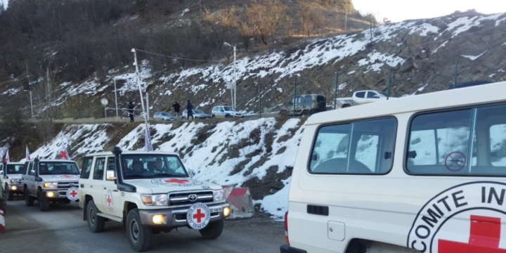 Eight ICRC vehicles passed freely through protest area